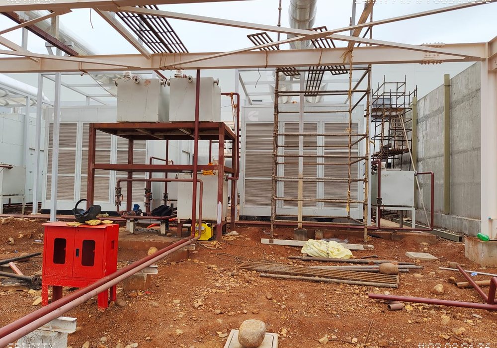 Structural and piping work in progress